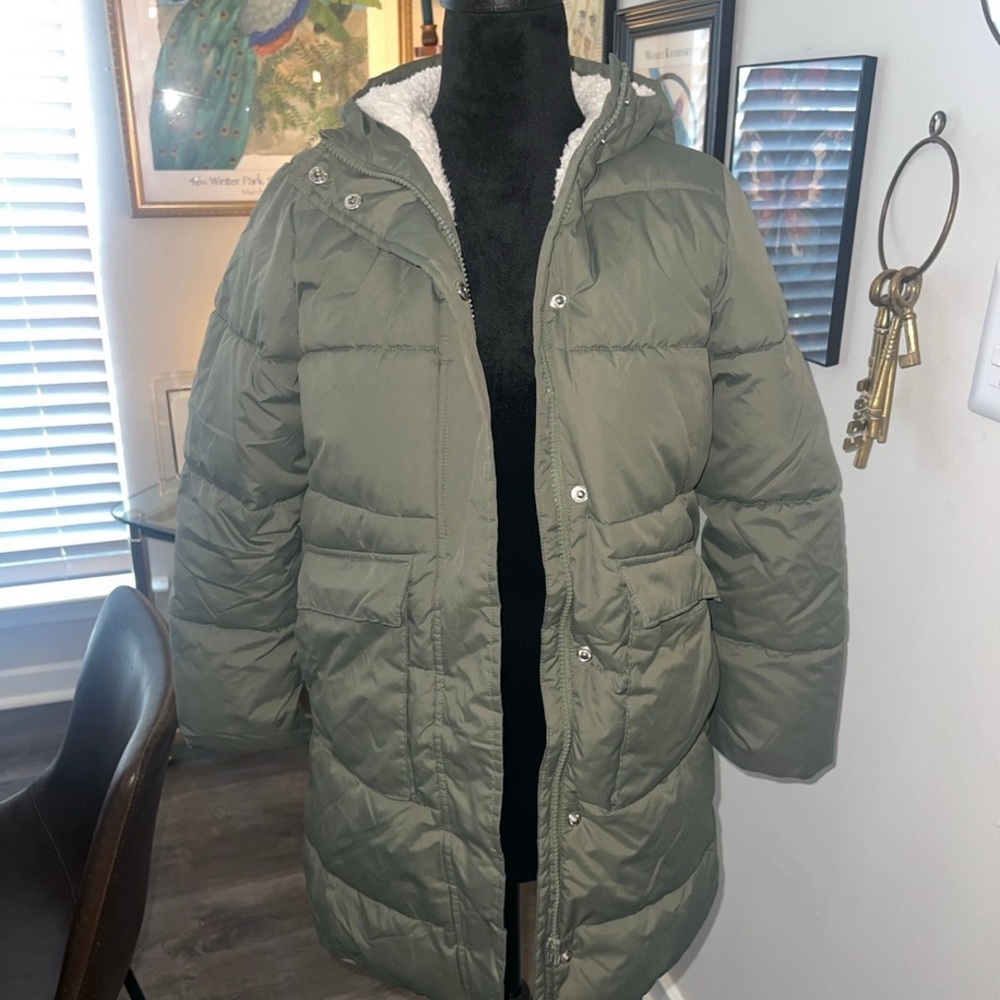 Olive Green Puffer Coat